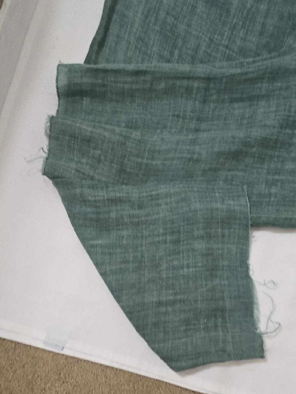 Zara Linen-Blend Relaxed Drawstring 2 Piece Set in Teal Green L‎